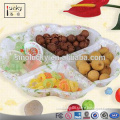 Plastic/acrylic 4 Section Divided Serving Tray / fruit tray Compartment Party New for home used